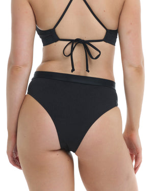 Ibiza Marlee High-Waist Bikini Bottom - Black