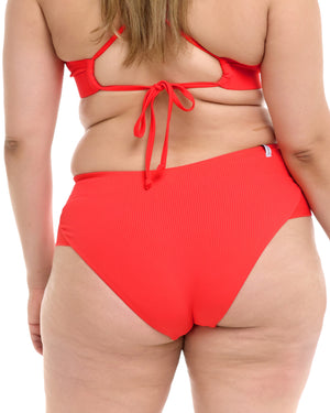 Ibiza Coco Plus Size High Waisted Bikini Bottom  - Snapdragon