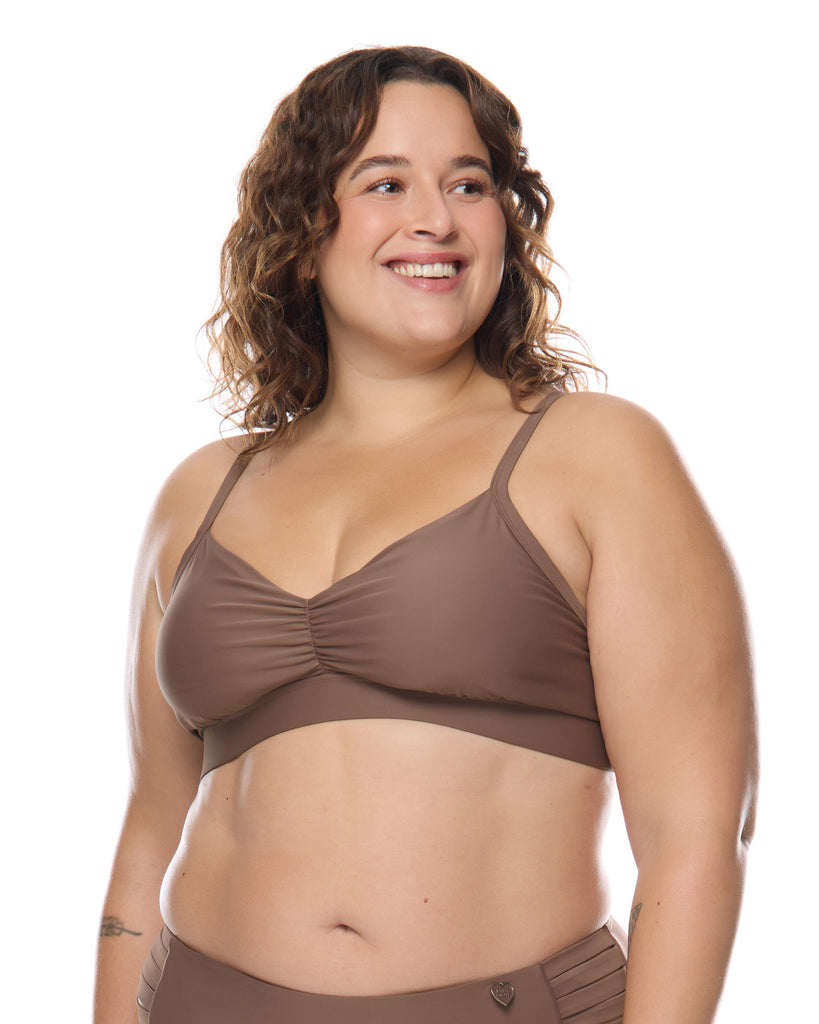 somabito poseidon_a アシモクラフツ Smoothies Drew Plus Size Swim Top - Latte - Body Glove