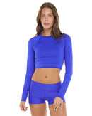 Image of Smoothies Let It Be Crop Rashguard - Sapphire