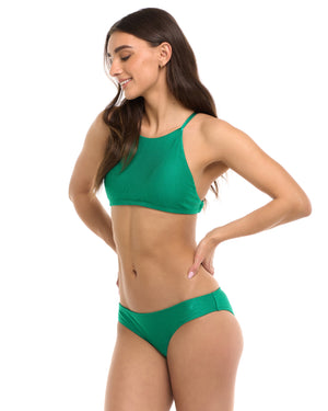 Nifty Alesha High Neck Bikini Top - Emerald