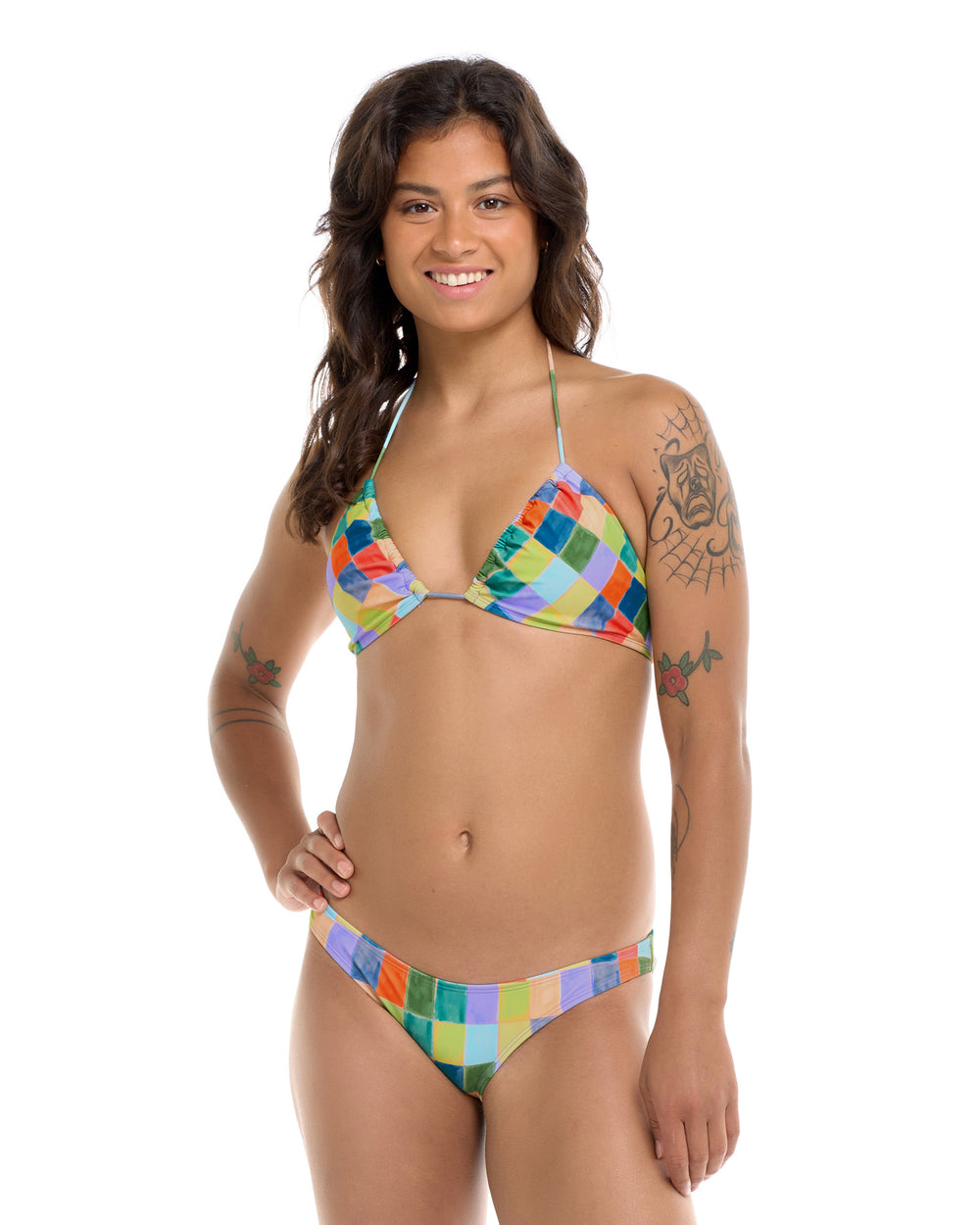 Aloha Vibes Luana Halter Slider Bikini Top - Multi