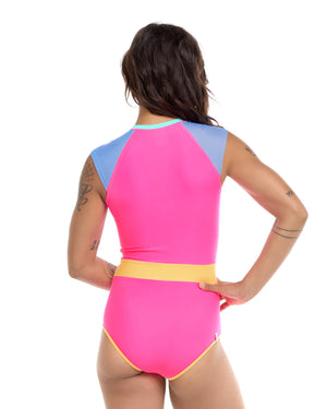 Vibration Stand Up One-Piece Swimsuit - Bubble Gum