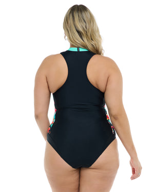 Colola Edith Plus Size One-Piece Swimsuit - Colola / Black