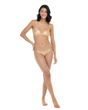 Undersea Evelyn Fixed Triangle Bikini Top - Matte Gold