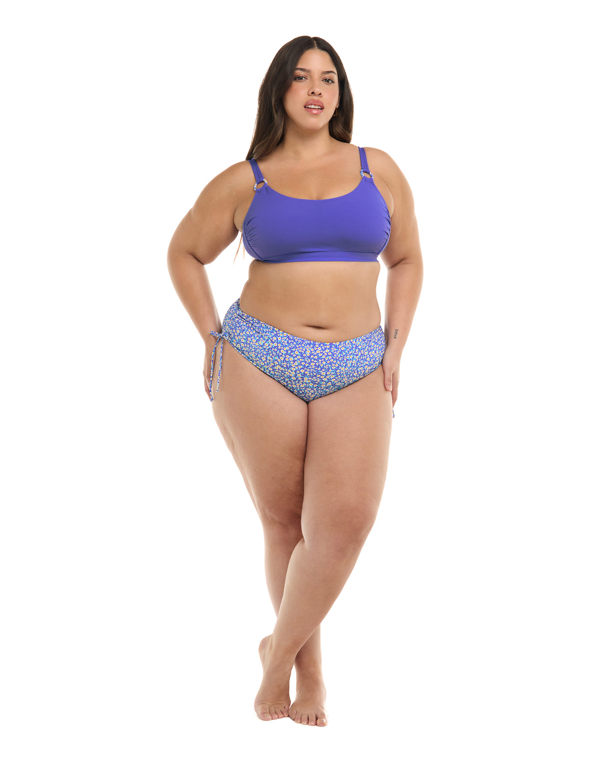 Bellium Amore Plus Size Scoop Bikini Top - Clearwater