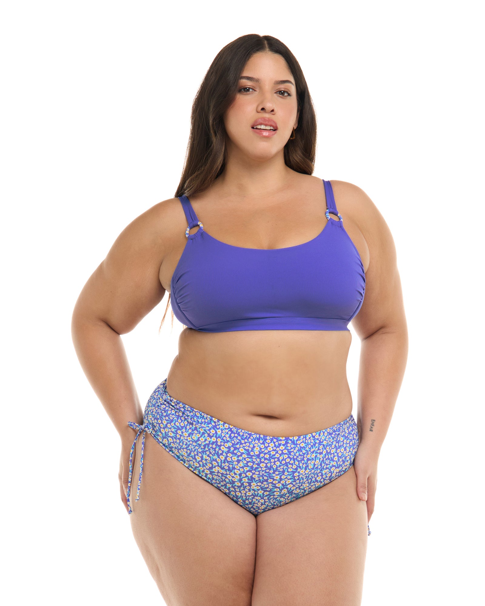 Bellium Amore Plus Size Scoop Bikini Top - Clearwater