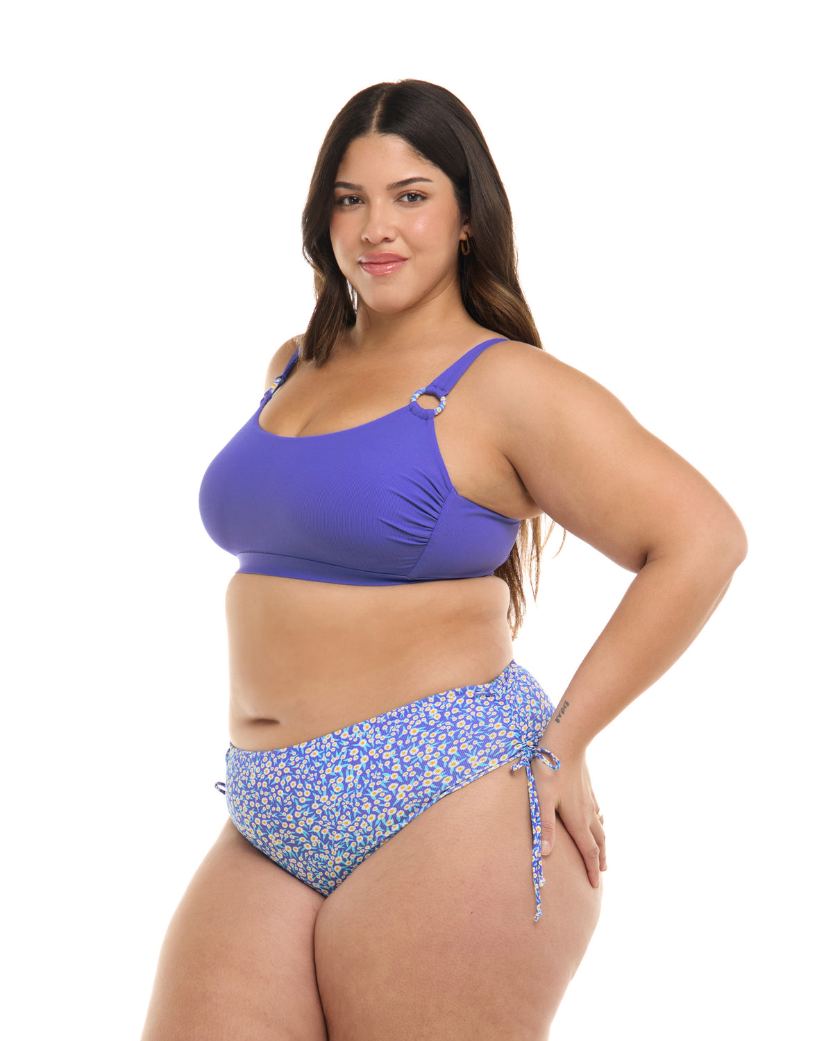 Bellium Amore Plus Size Scoop Bikini Top - Clearwater