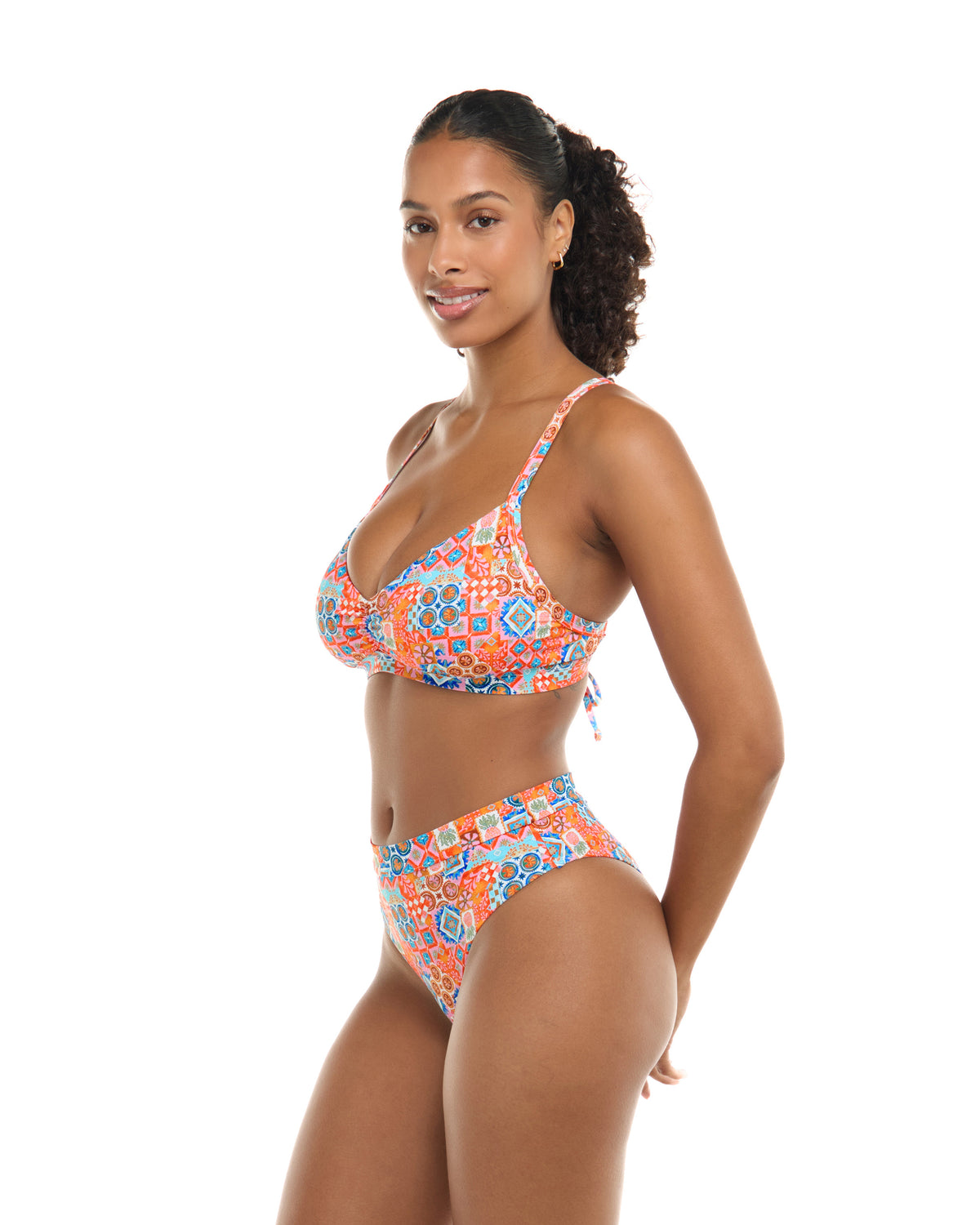 Festive Drew D-F Cup Swim Top - Apricot