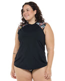 Image of Mystic Exhale Plus Size Rashguard - Black