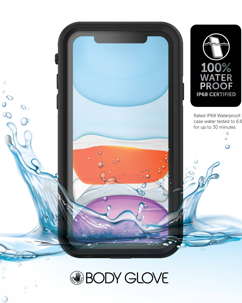 iPhone 12 Tidal Waterproof Phone Case - Black/Clear - Body Glove