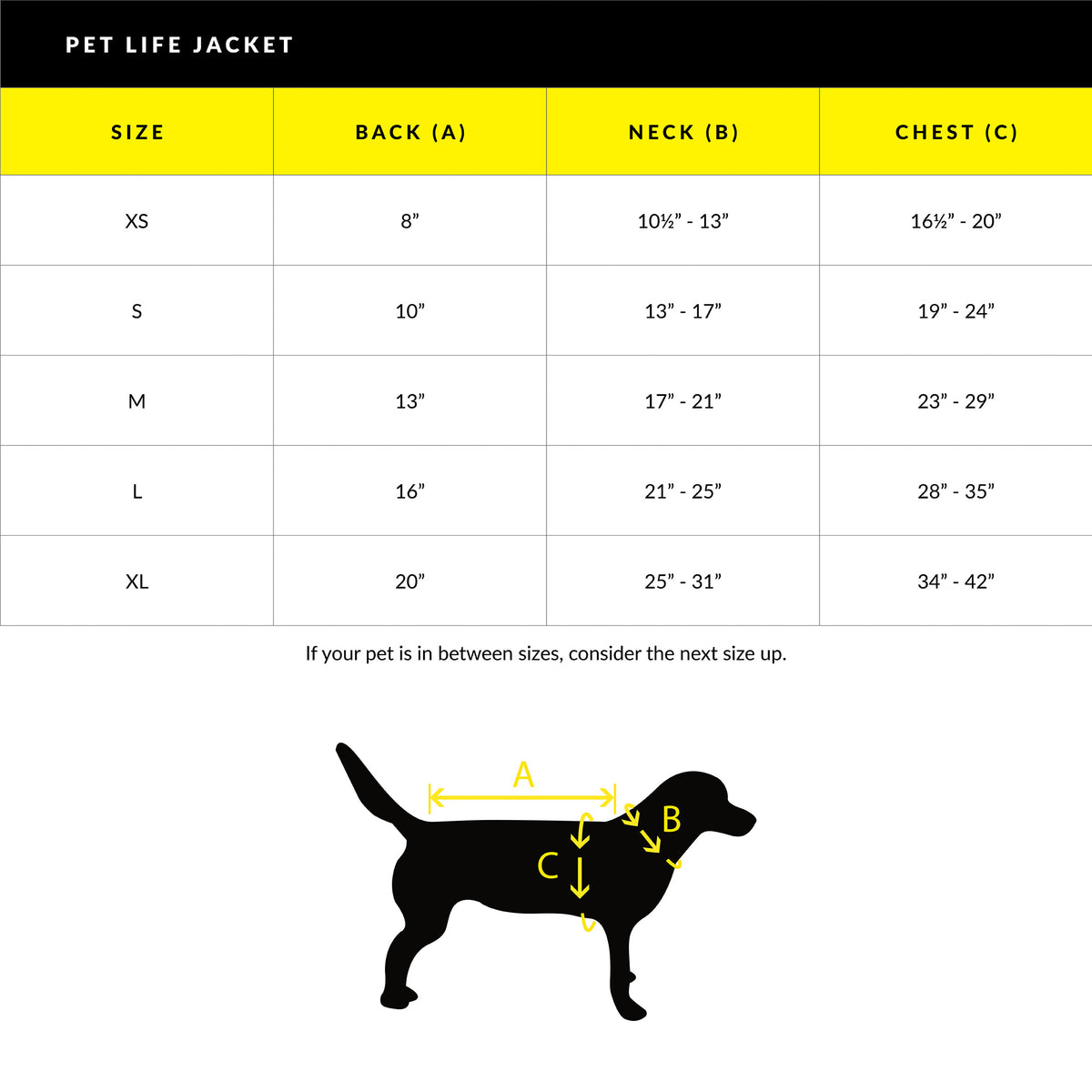 Neoprene Pet Life Jacket - Yellow