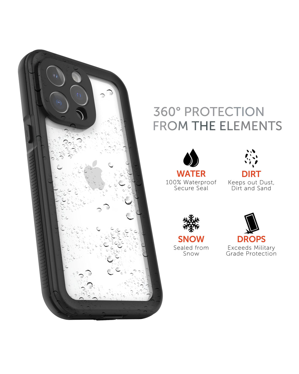 iPhone 14 Pro Max Tidal Waterproof Phone Case - Black/Clear - Body Glove