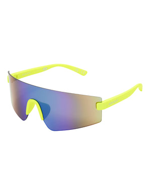 Vibez Rimless Shield Sunglasses - Neon Citron