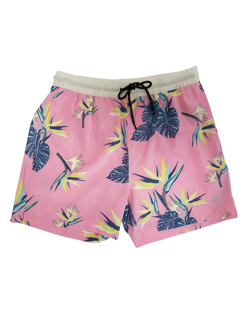 Men's Birds of Paradise Swim Trunk - Pink