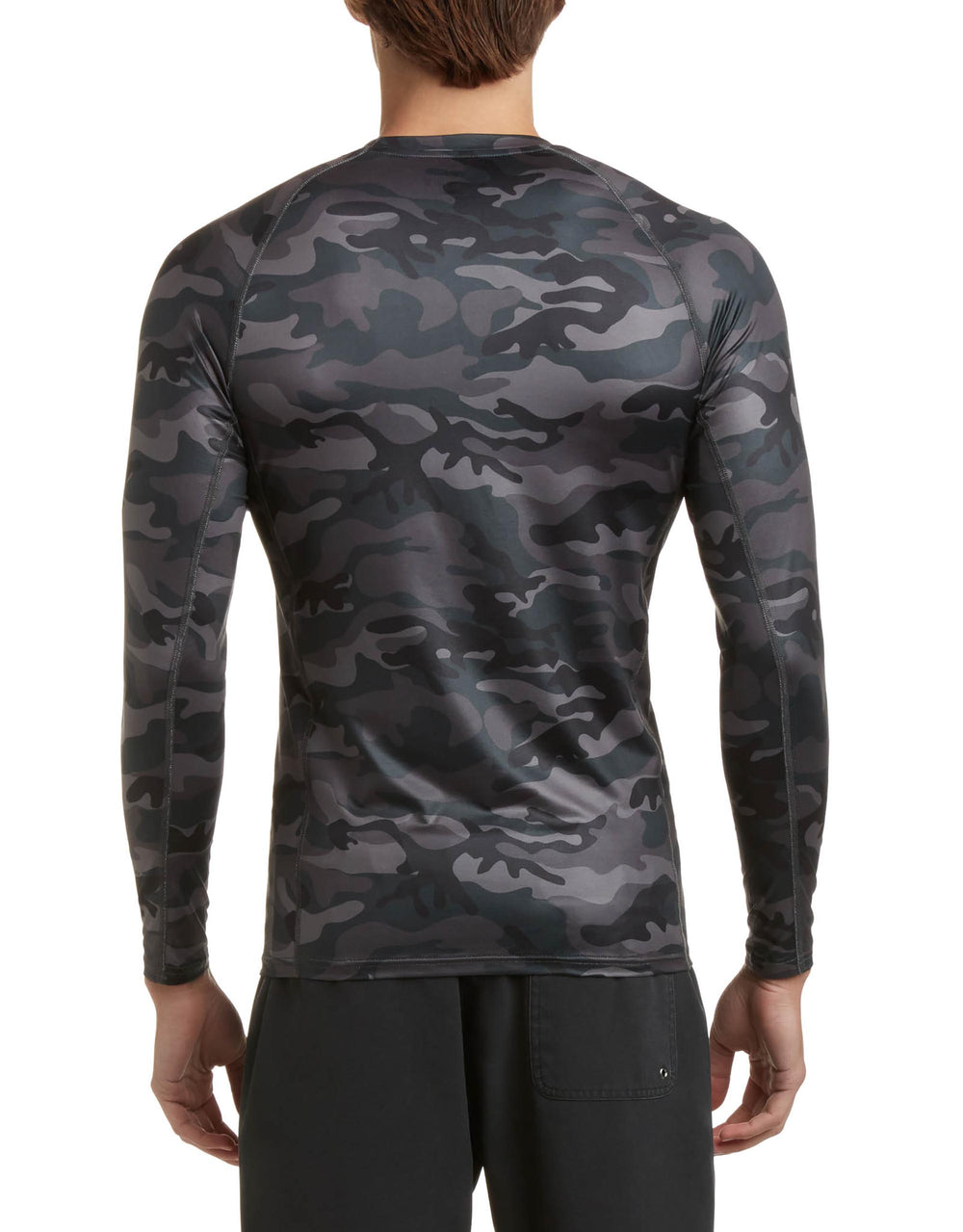 Body Glove Mens Catalina UPF Long-Sleeve Sun Shirt - Camo in Black, Size Medium, Polyester/Spandex