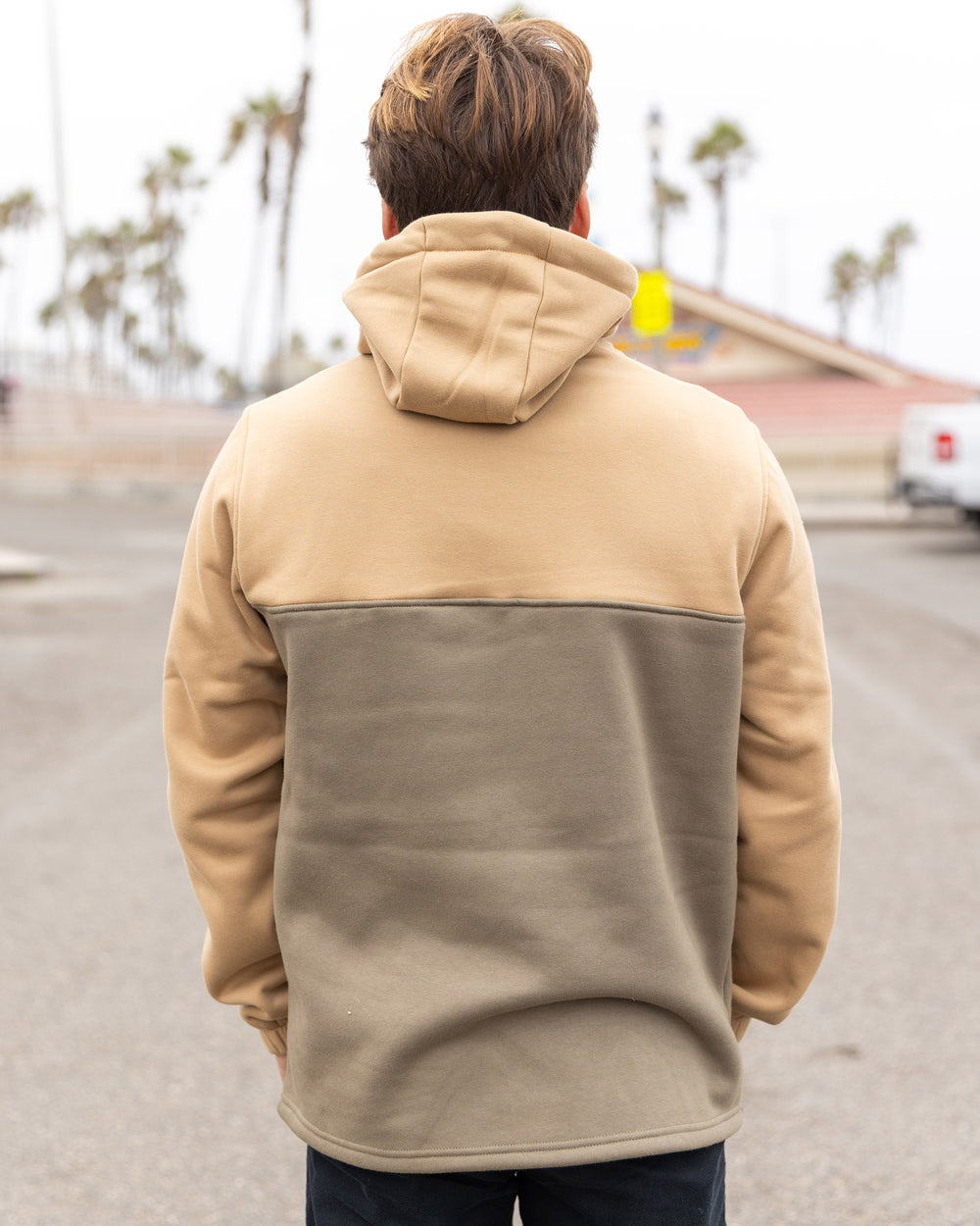 Men's Paxton Quarter Zip Pullover Hoodie - Khaki