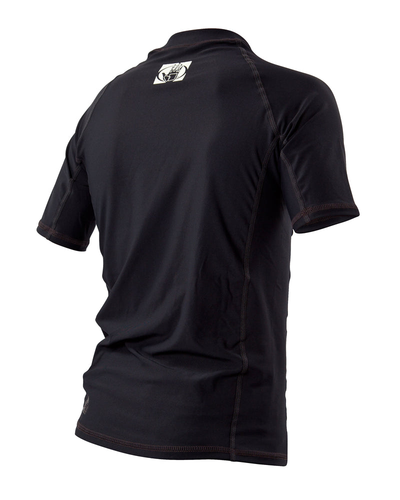 Basic Junior Short-Sleeve Lycra Rash Guard - Black
