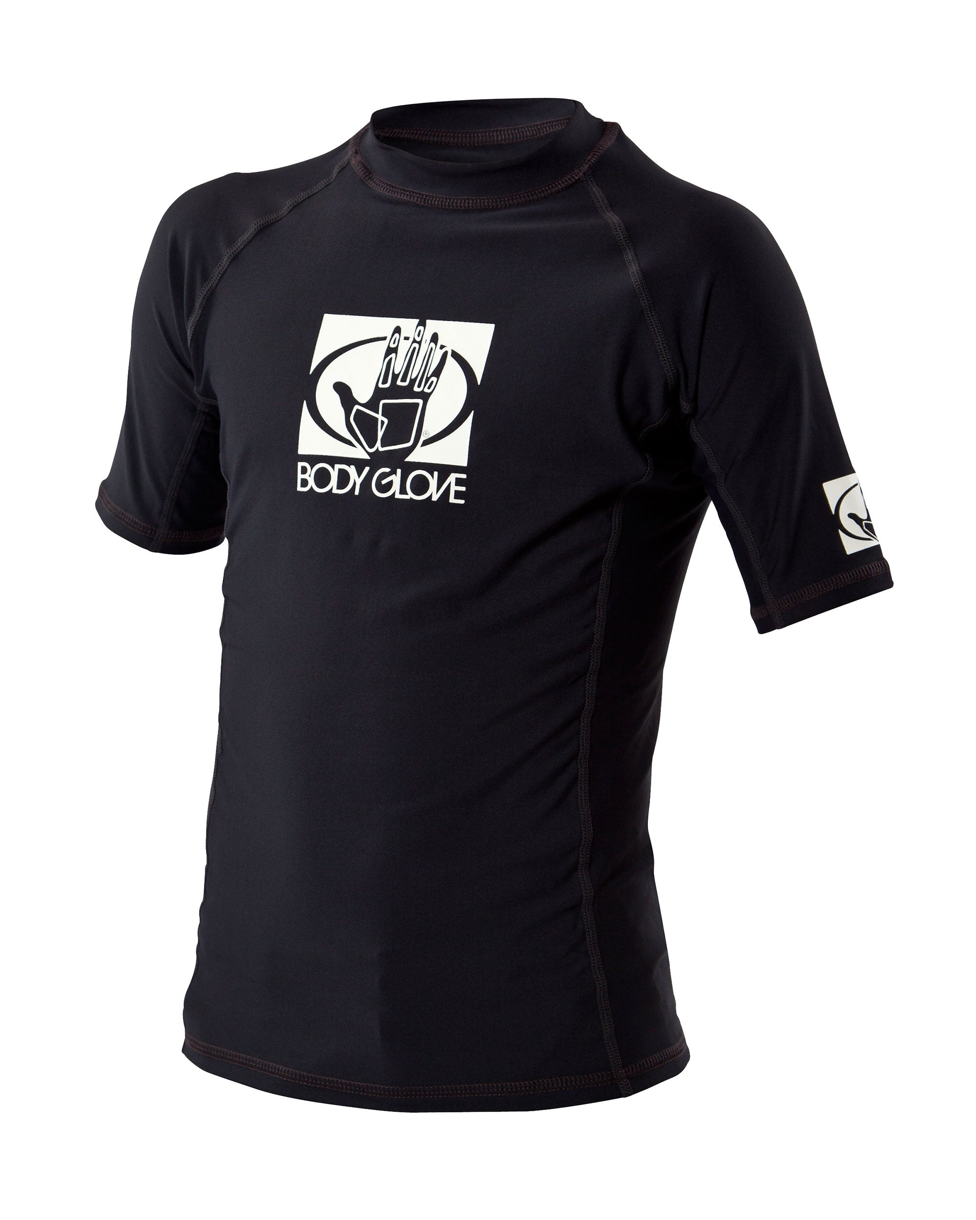 Basic Junior Short-Sleeve Lycra Rash Guard - Black