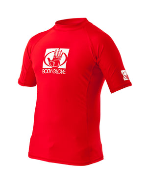Basic Junior Short-Sleeve Lycra Rash Guard - Red