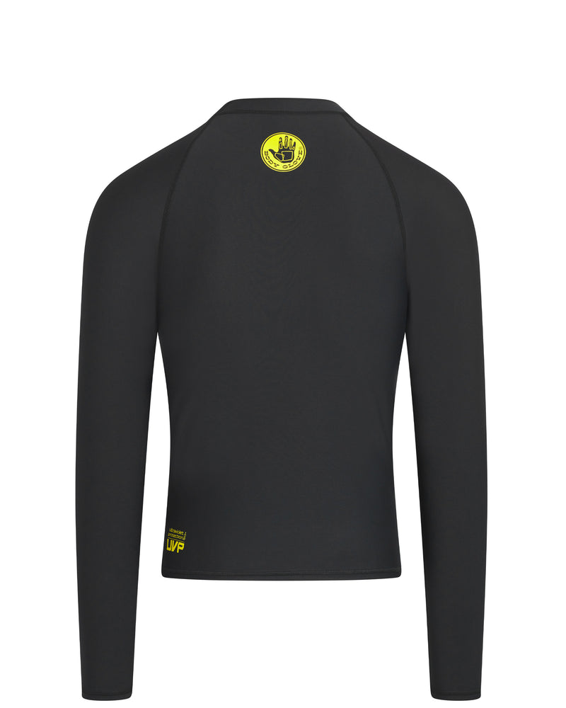 Men's Basic Long-Arm Lycra Rash Guard - Black