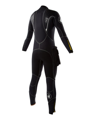 Atlas 5mm Front-Zip Women's Dive Suit with Modular Hood - Black