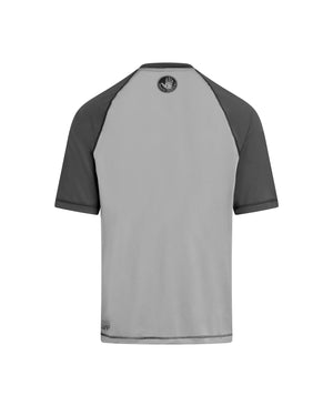 Raglan Loose-Fit Short-Sleeve Rash Guard - Black/Charcoal