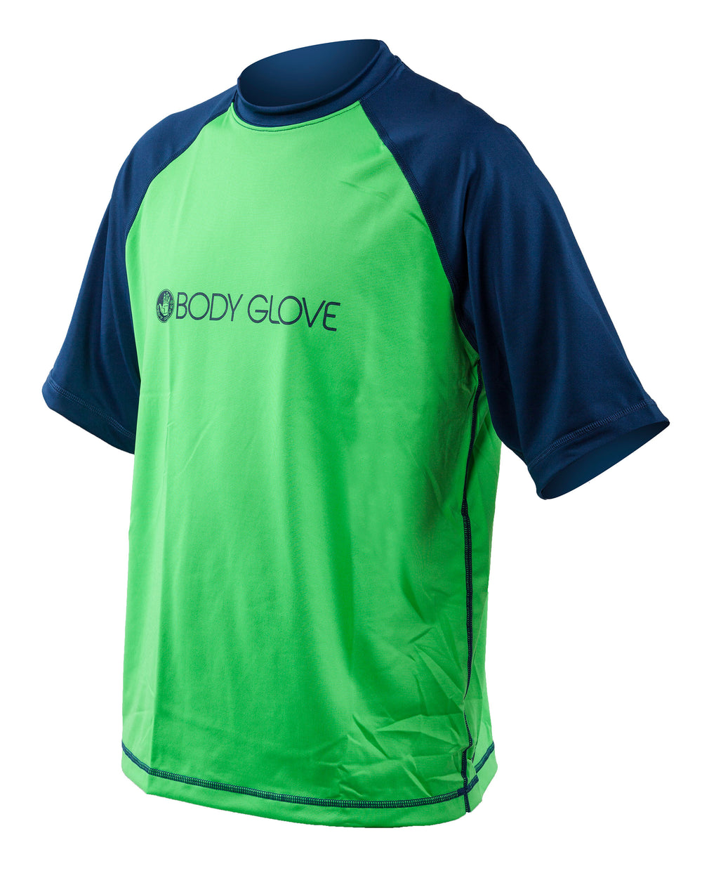 Raglan Loose-Fit Short-Sleeve Rash Guard - Blue/Green