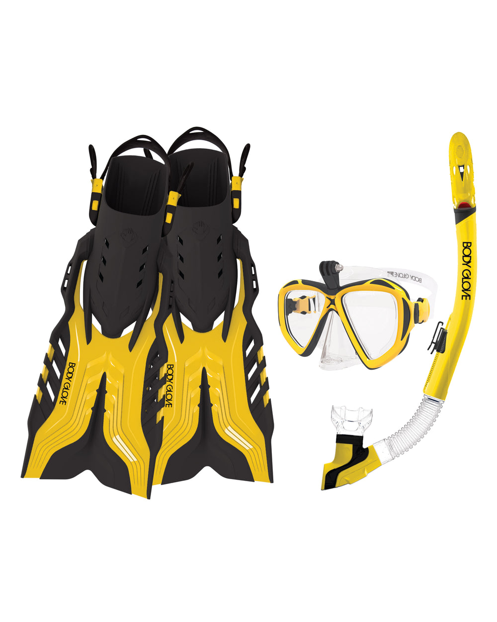 Passage Mask/Snorkel/Fin Snorkeling Set - Yellow/White/Black