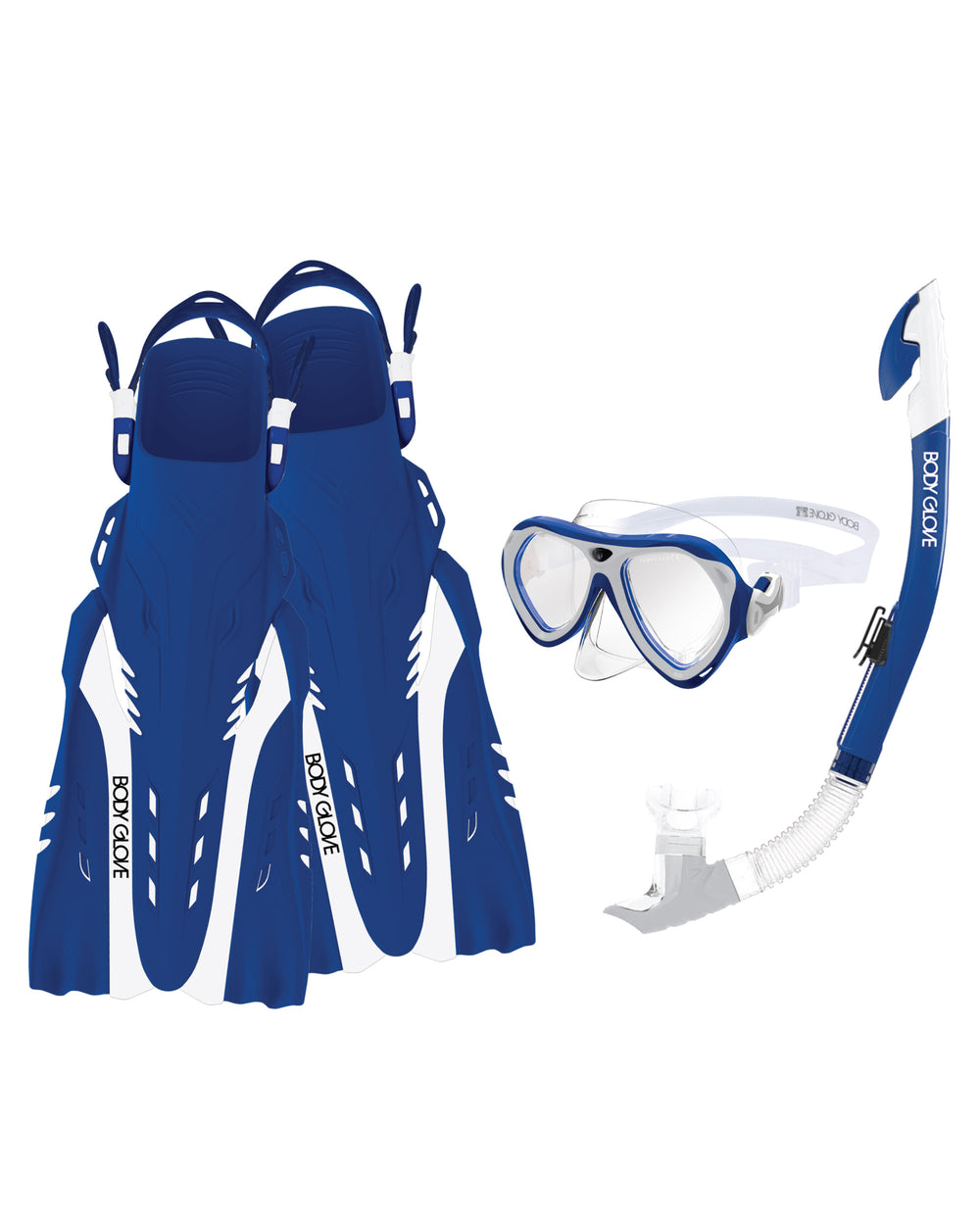 Aruba Women's Mask/Snorkel/Fin Snorkeling Set - Blue/White