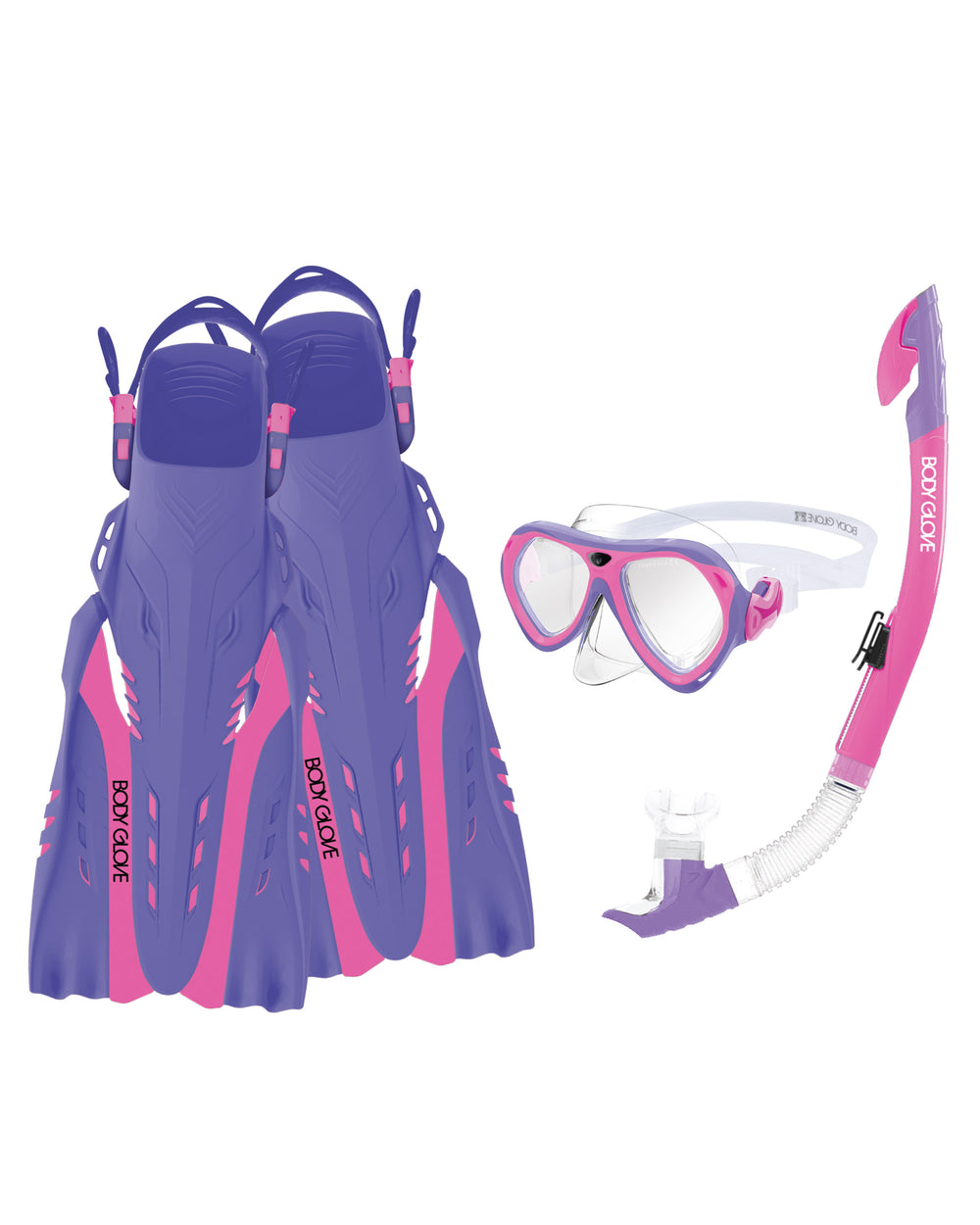 Aruba Women's Mask/Snorkel/Fin Snorkeling Set - Pink/Purple