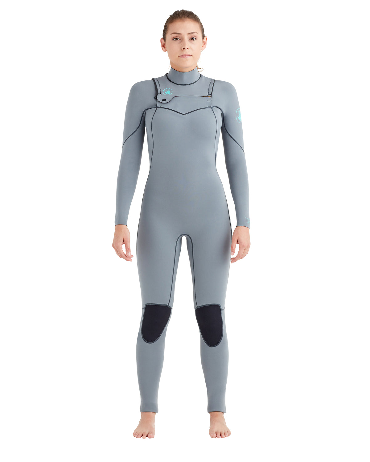 Women's Topaz 3/2mm Chest-Zip Fullsuit - Grey