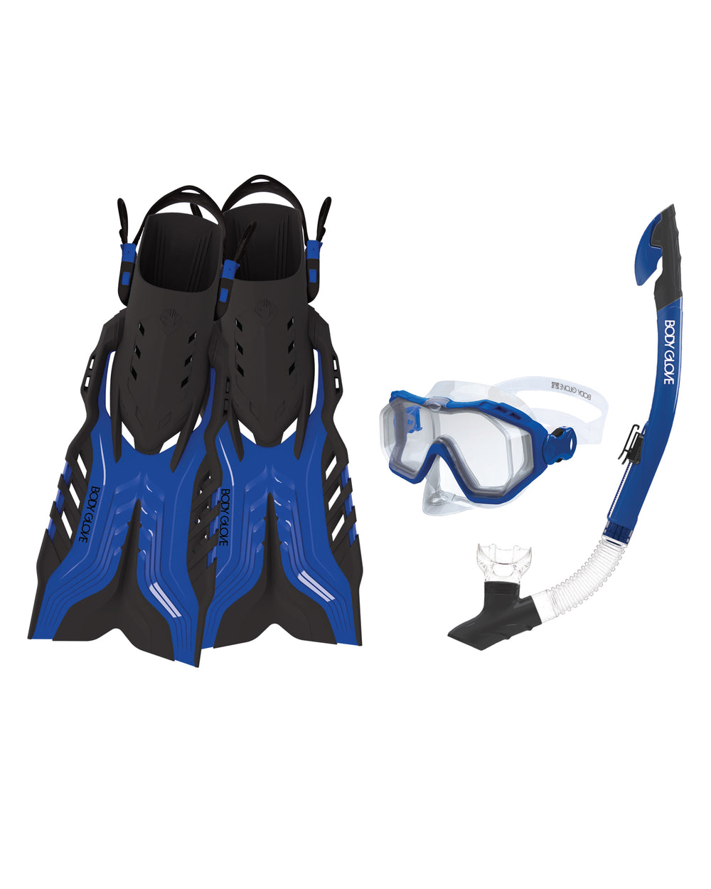 Predator Purge Mask/Snorkel/Fin Snorkeling Set - Blue/Black