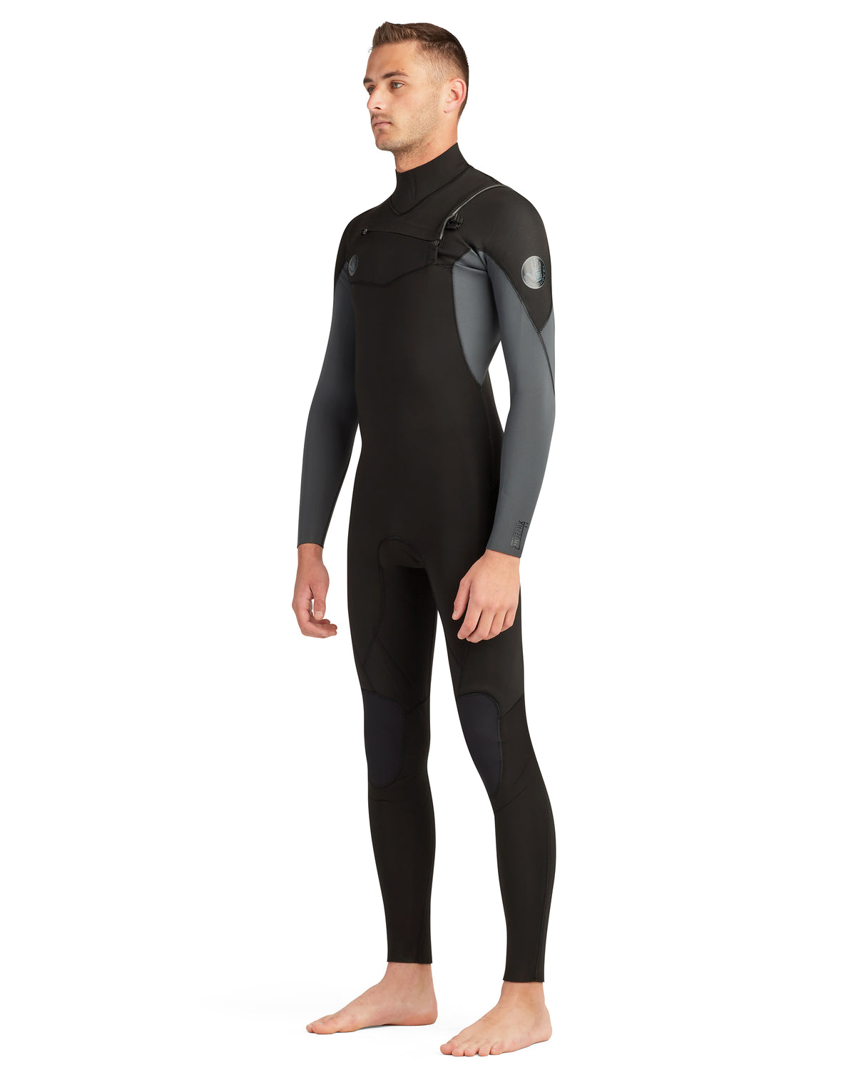 Phoenix 3/2mm Men's Chest-Zip Fullsuit - Black/Charcoal