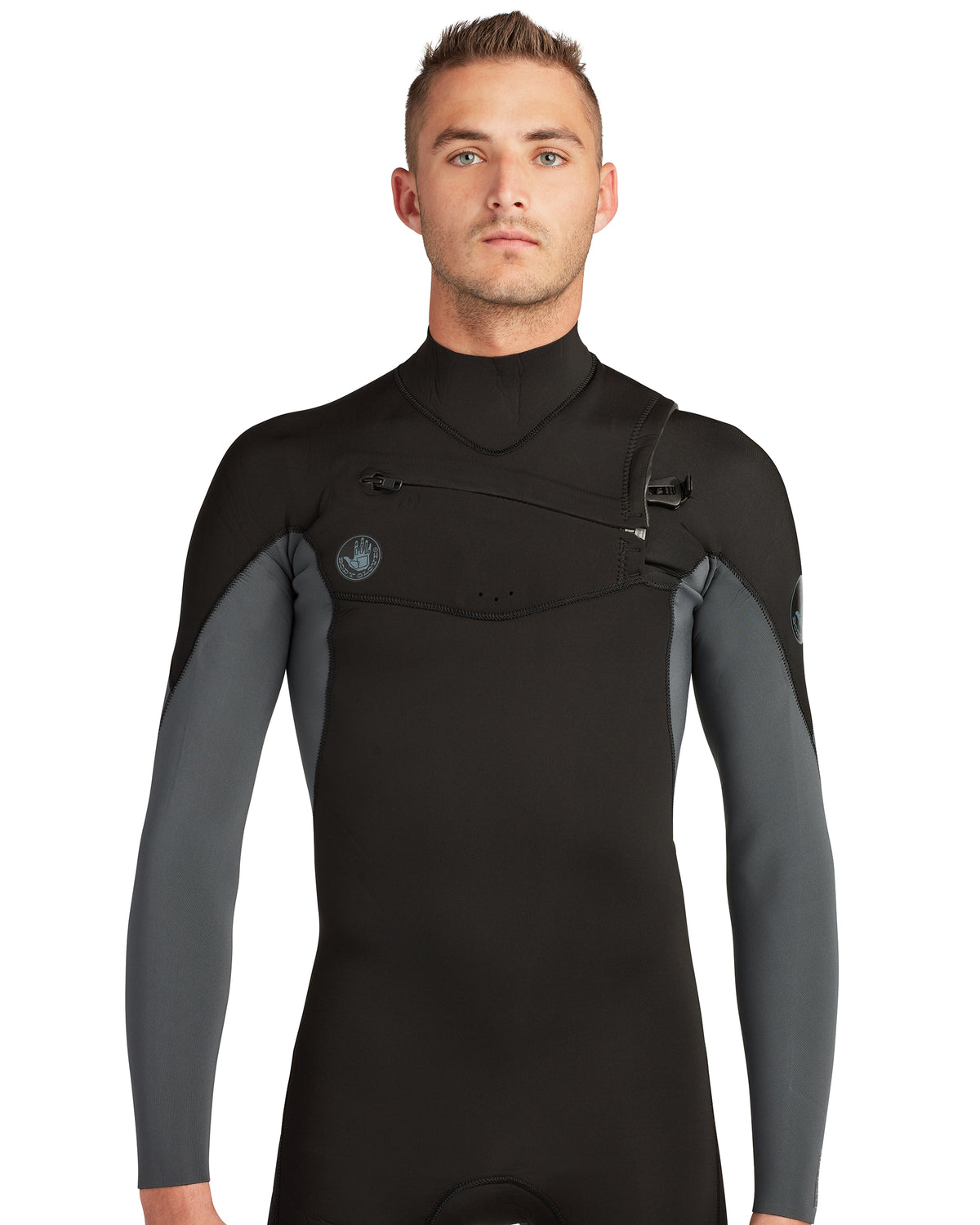 Phoenix 3/2mm Men's Chest-Zip Fullsuit - Black/Charcoal