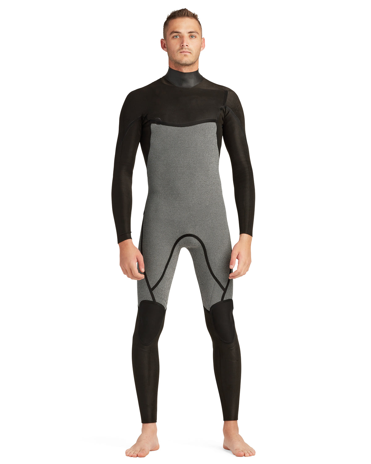 Phoenix 3/2mm Men's Chest-Zip Fullsuit - Black/Charcoal