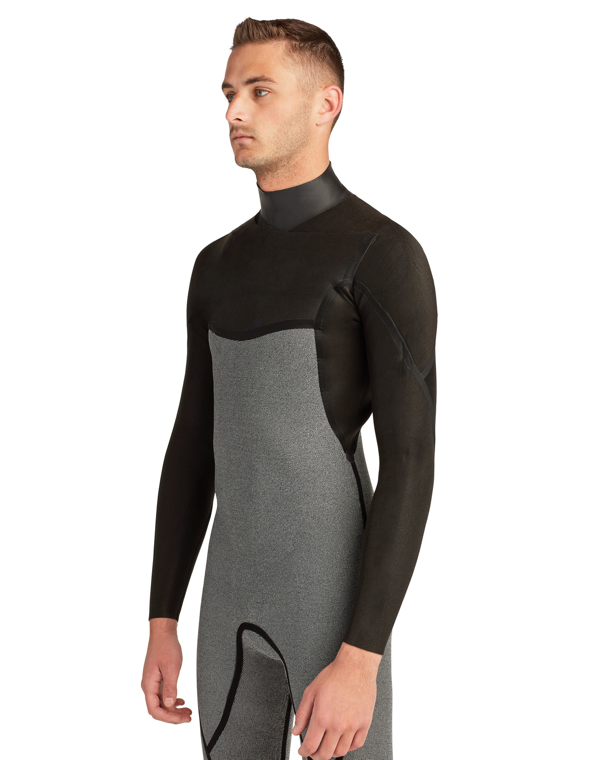 Phoenix 3/2mm Men's Chest-Zip Fullsuit - Black/Charcoal