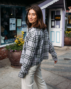 Style Match Plaid Flannel Shacket - Lavender