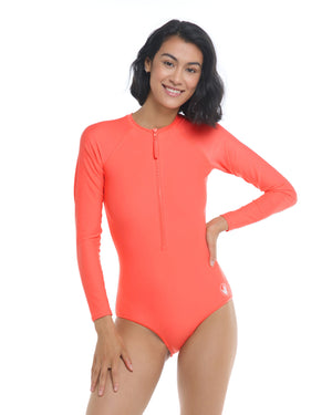 Smoothies Channel Cross-Over Long Sleeve Swimsuit - Sunset