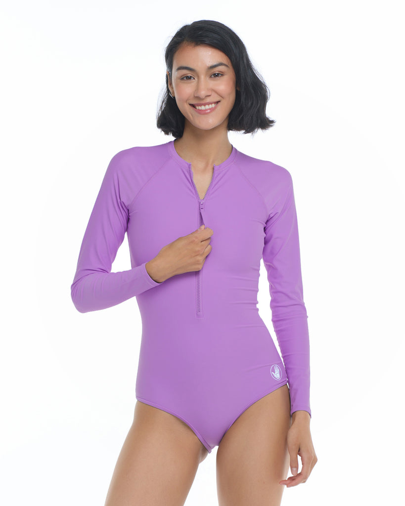 Body Glove Women's Smoothies Chanel Long Sleeve One Piece Swimsuit - Akebi XL - Swimoutlet.com