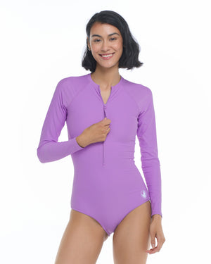 Smoothies Channel Cross-Over Long Sleeve Swimsuit - Akebi