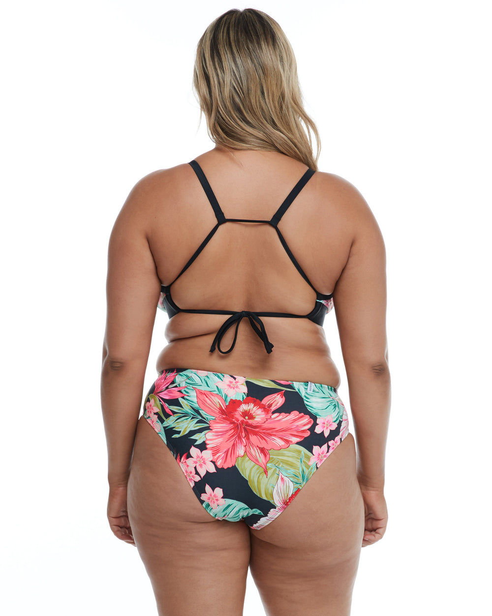 Isla Foca Plus Size Drew Fixed Triangle Bikini Top - Black