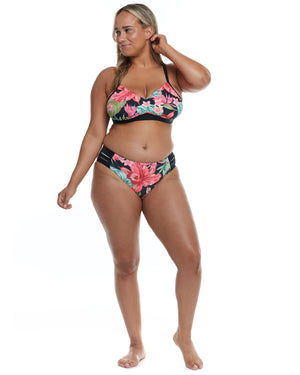 Isla Foca Plus Size Drew Fixed Triangle Bikini Top - Black