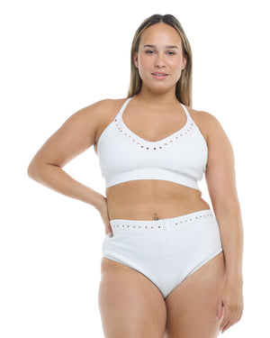 Constellation Plus Size Ruth Fixed Triangle Swim Top - Snow
