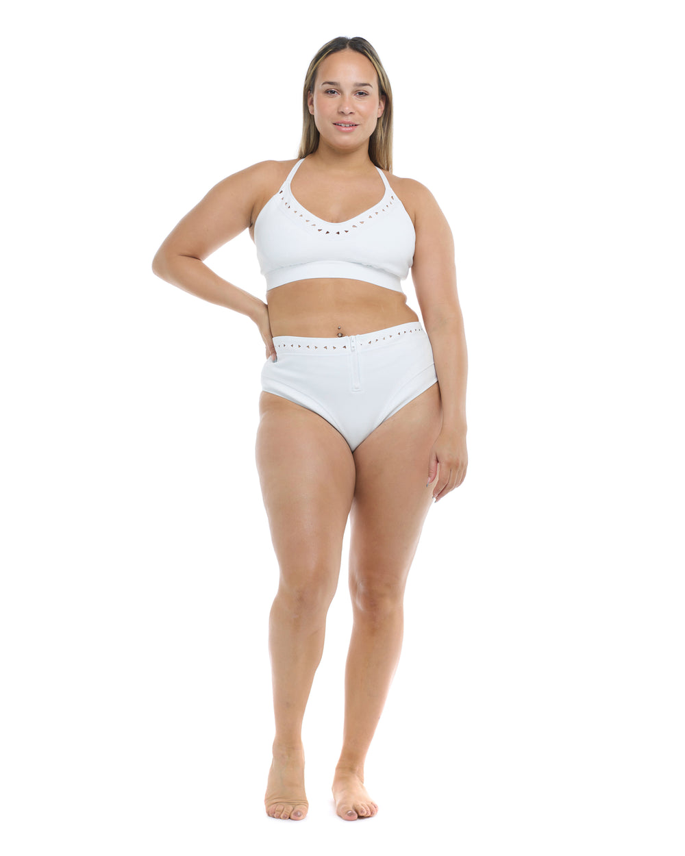 Constellation Plus Size Ruth Fixed Triangle Swim Top - Snow
