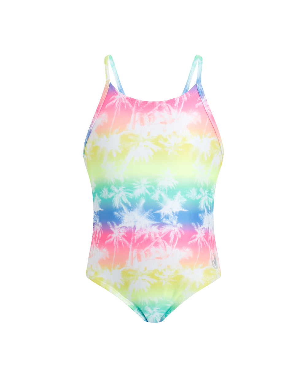Toddler Girls' Rainbow Palm-Print One-Piece Swimsuit - Multi