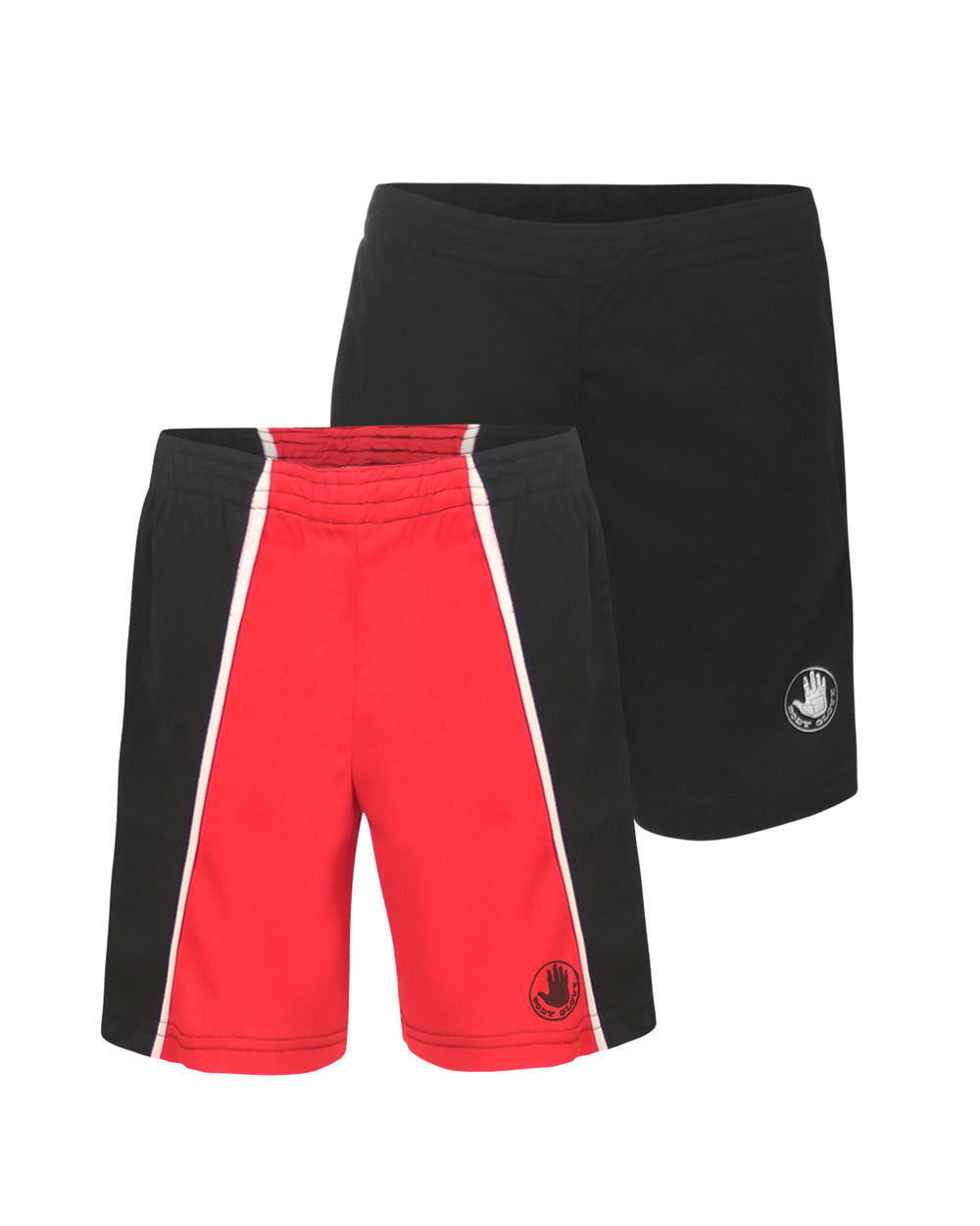 Boys' Solid and Two-Tone Shorts Set (8-18) - Black & Red/Black