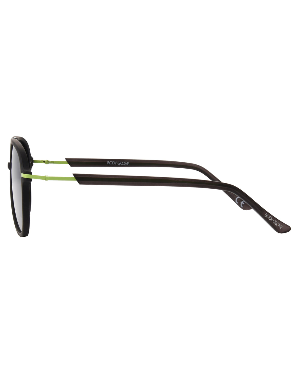 Backdoor Polarized Aviator Sunglasses - Black/Neon Citron - Body Glove