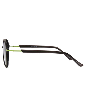 Backdoor Polarized Aviator Sunglasses - Black/Neon Citron