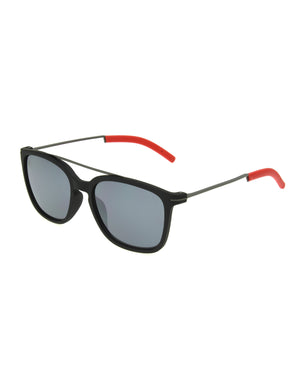 Emi Square Sunglasses - Black/Red
